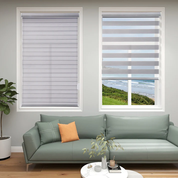 Custom Corded Light Filtering Zebra Roller Shades