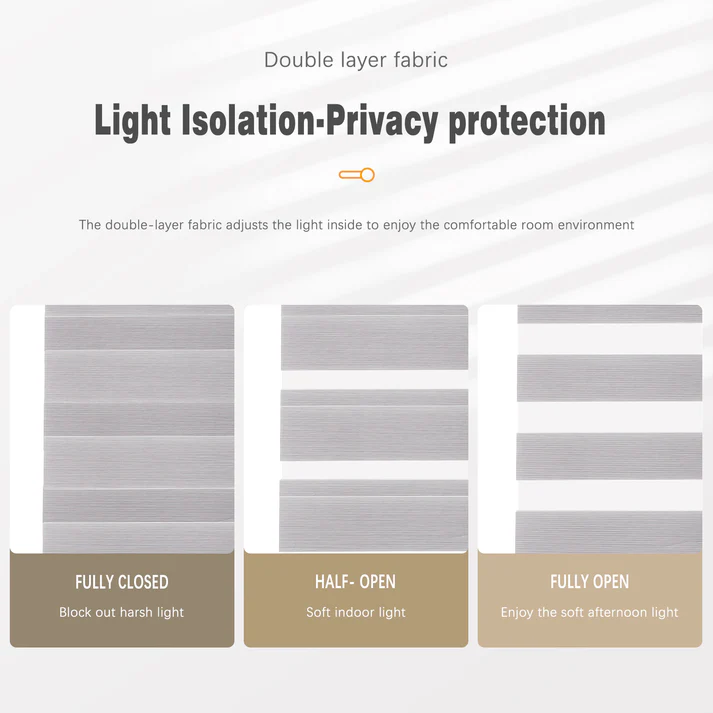 Custom Corded Light Filtering Zebra Roller Shades - Image 6