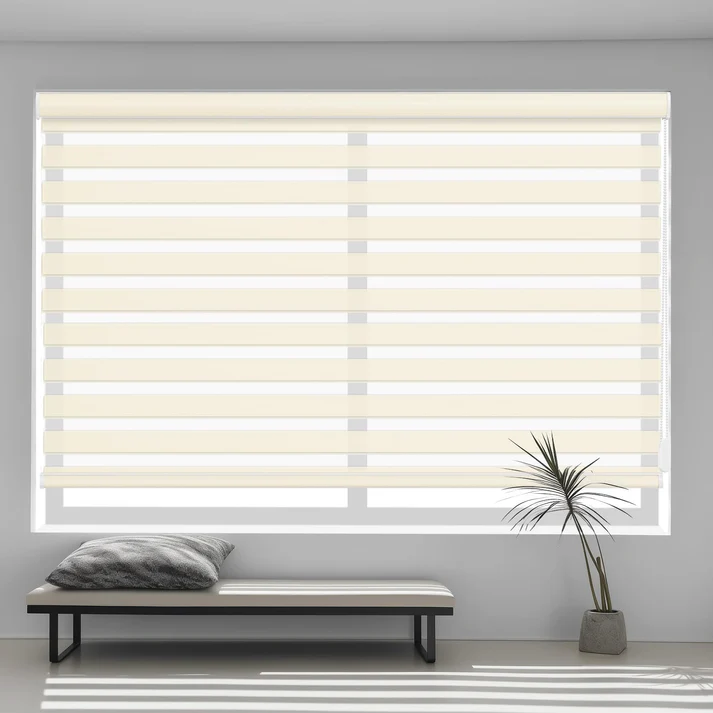 Custom Corded Light Filtering Zebra Roller Shades - Image 10